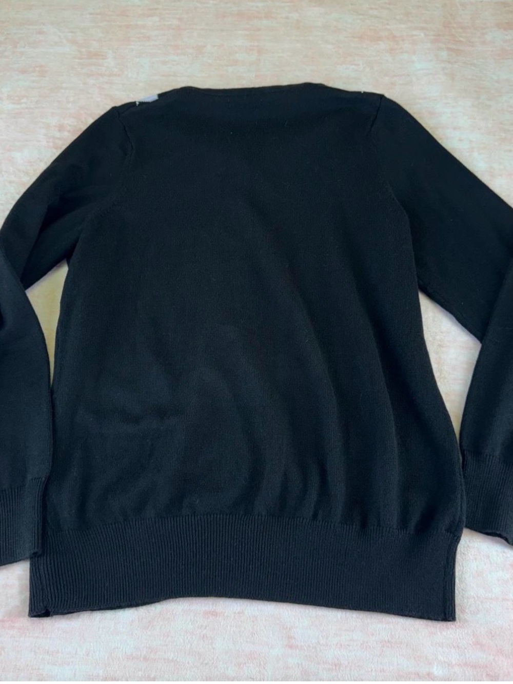 Black Lavender Gray Argyle Lightweight Button Down Cardigan Sweater Career XL - Picture 5 of 7